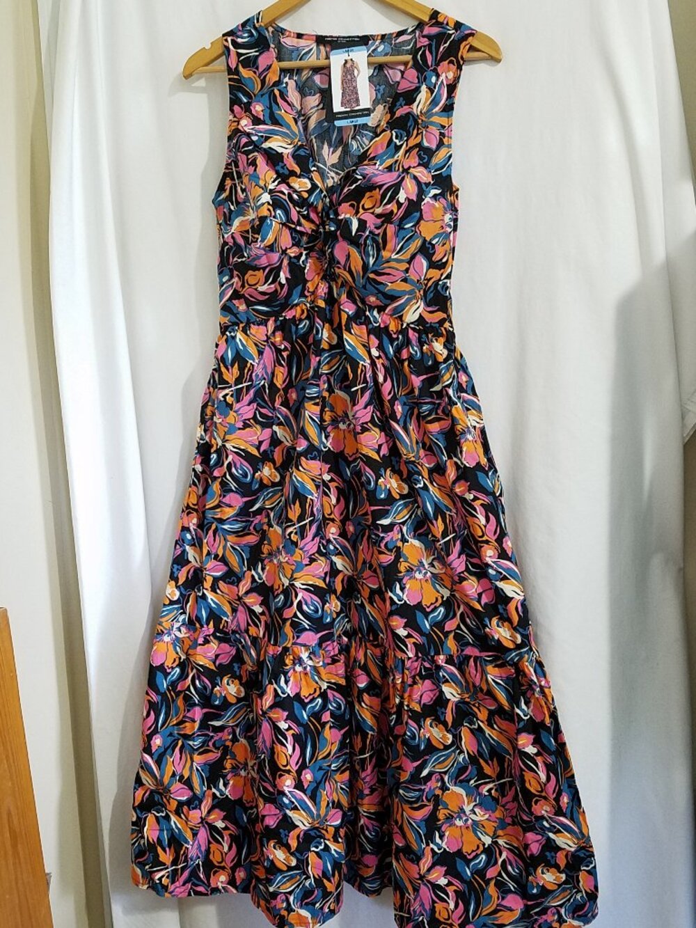 French Connection Front Twist Maxi Dress | Multicolor | Size Large | NWT